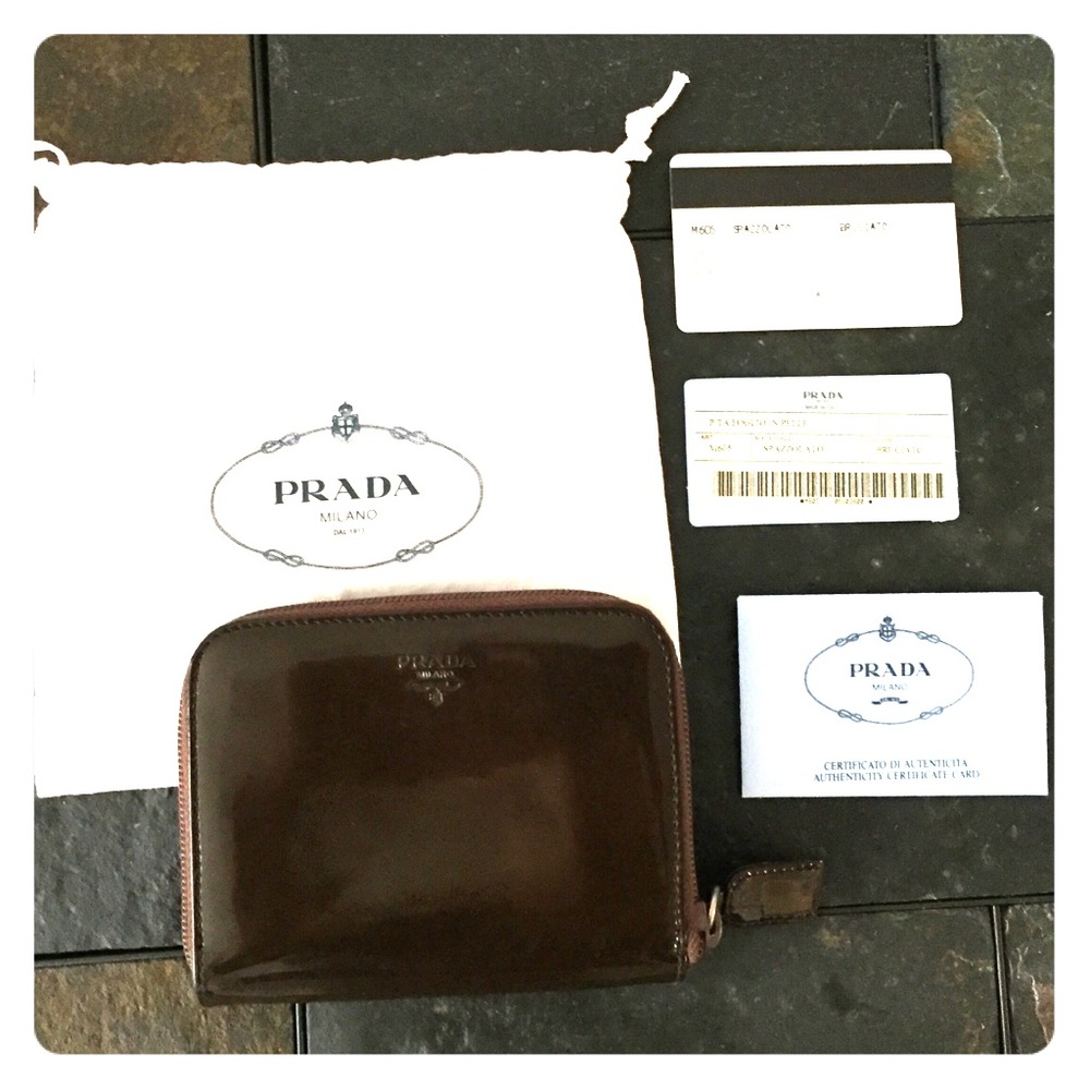 Prada Chocolate Patent Leather Wallet